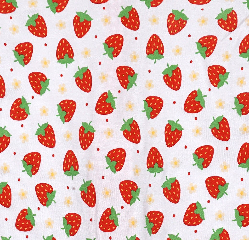Magnolia Baby Girls Fresh Strawberries Zipped Pajamas
