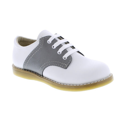 Footmates Boys Shoes Cheer Saddle Oxford White Gray – Best