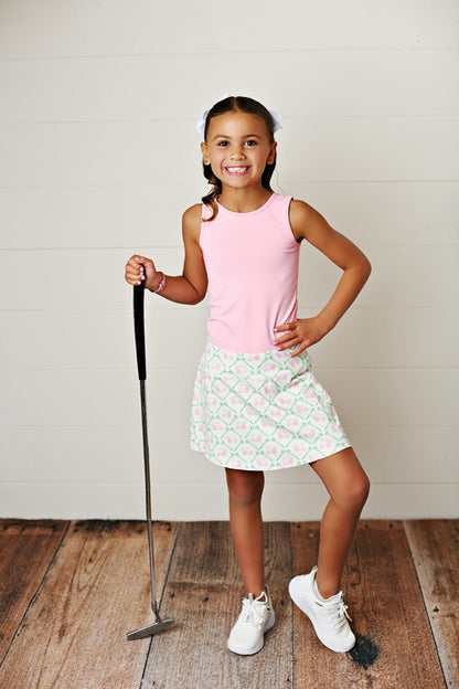 Swoon Baby Active Girls Par-Tee Pink Golf Cart Trellis Tennis Skort