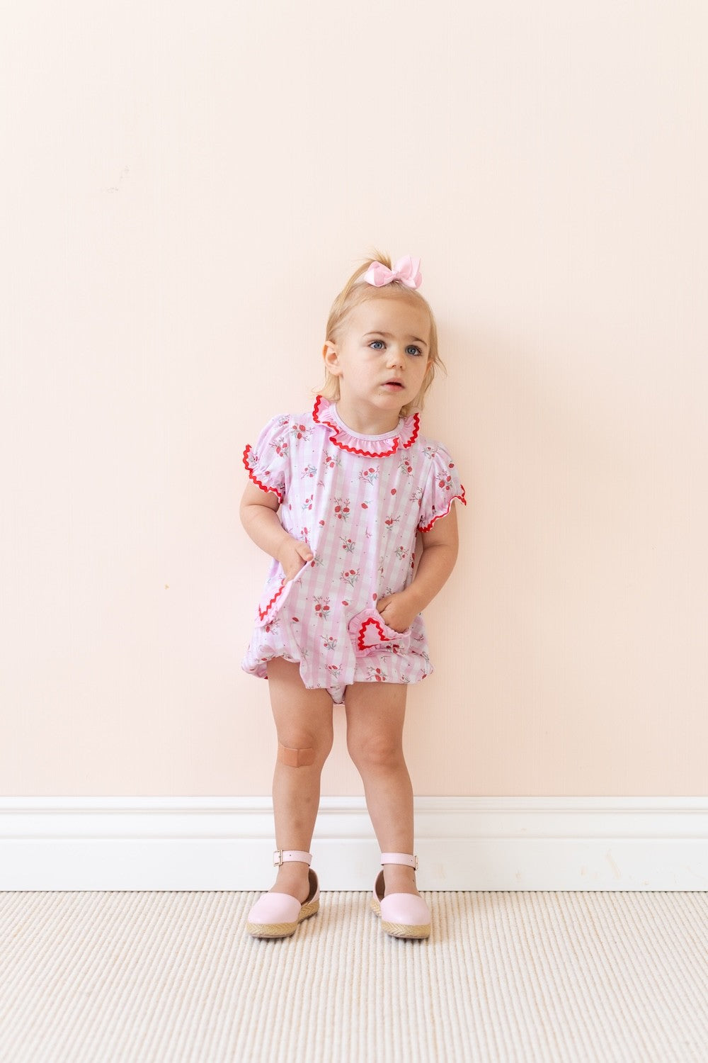 La Boutique by Dondolo Baby Girls Pink Bubble - Juliet Valentine Heart Pockets