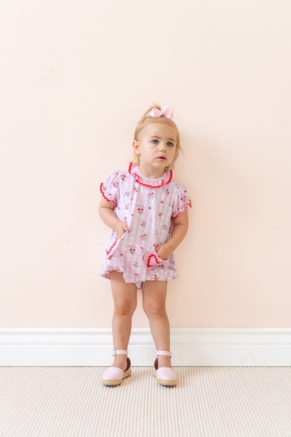 La Boutique by Dondolo Baby Girls Pink Bubble - Juliet Valentine Heart Pockets