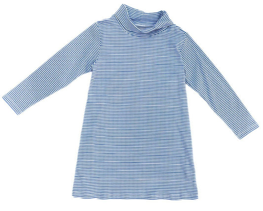 James & Lottie Girls Lanier Knit Turtleneck Dress - Royal Blue Stripes by James & Lottie