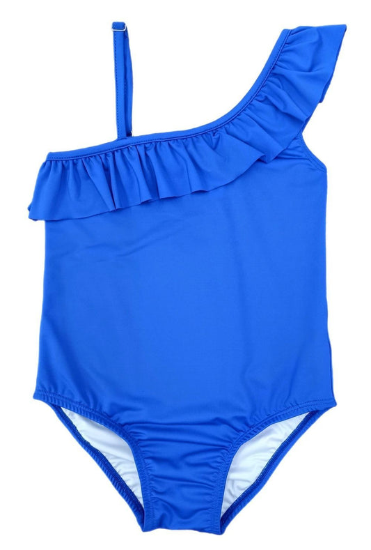 James & Lottie Be Elizabeth Girls One Shoulder Swimsuit - Royal Blue by James & Lottie