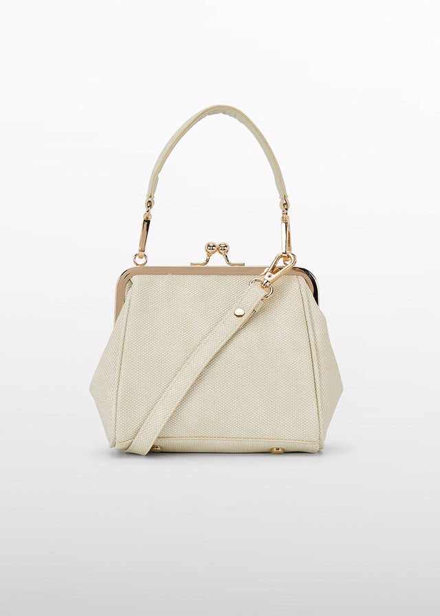 Abel & Lula Girls Champagne Gold Bow Texture Handbag Purse