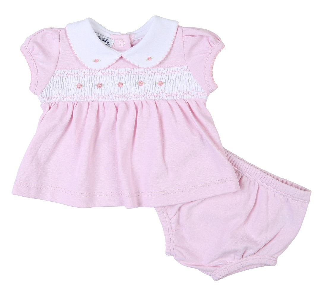 Magnolia Baby Mandy and Mason's Classics Smocked Collared Ruffle Diaper Set