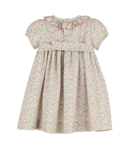 Luli & Me Girls Enchanting Harvest Smocked Dress - Pink Floral