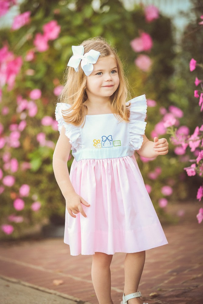 The Proper Peony Girls Pink Birthday Gifts Pinafore Dress 24M