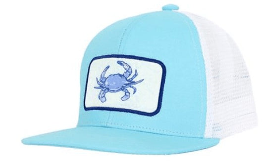 Properly Tied Youth Trucker Hat - Blue Topo Crab