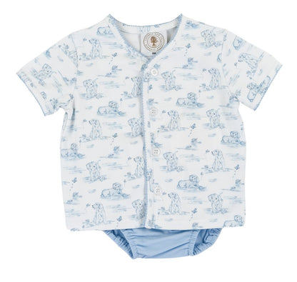 Cypress Row Baby Boys Blue Diaper Set - Snips & Snails Puppy Dog Tails
