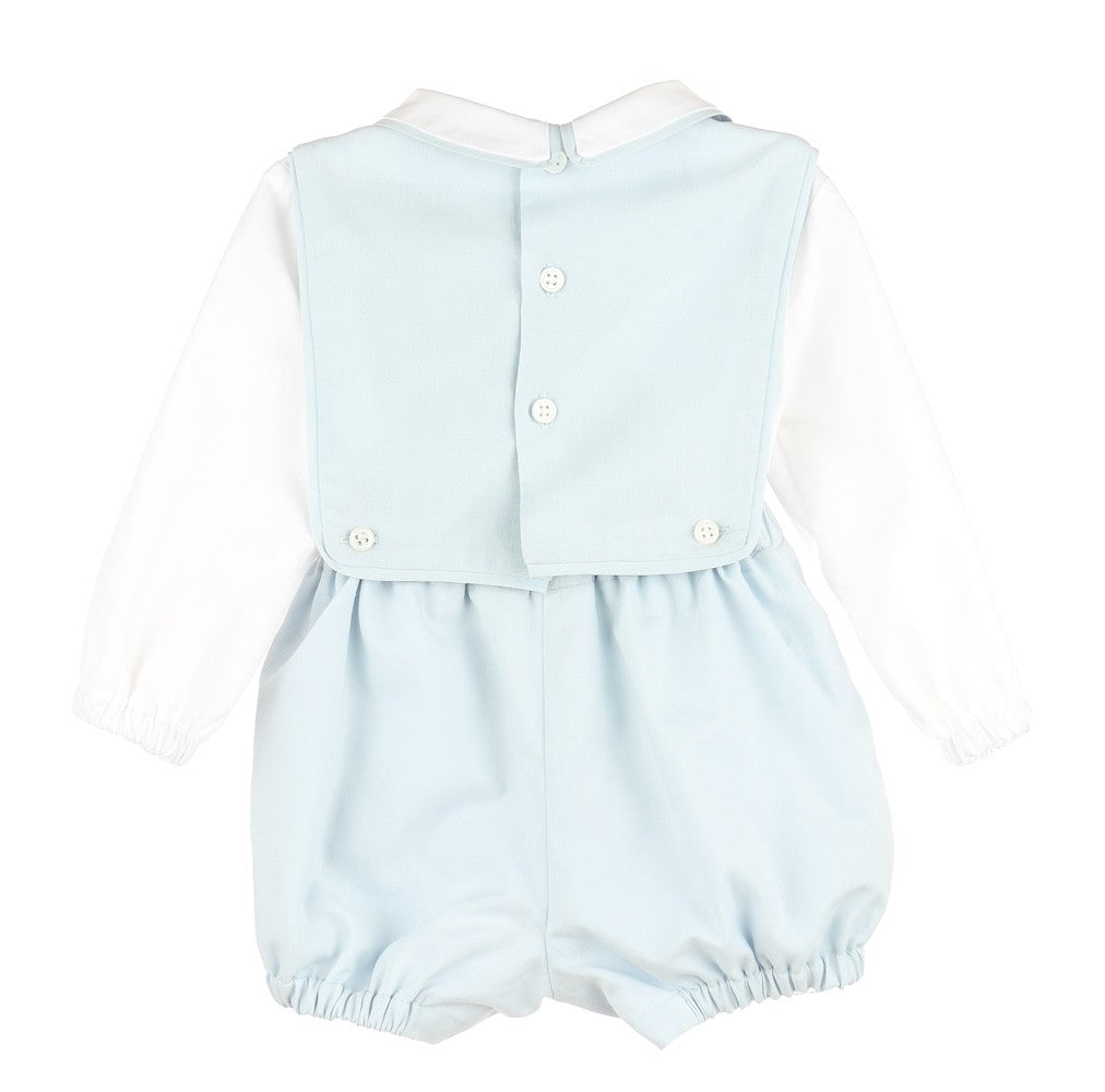 Sophie & Lucas Baby Boys Classic Poplin Overall with Shirt - Blue