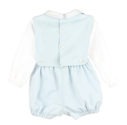 Sophie & Lucas Baby Boys Classic Poplin Overall with Shirt - Blue
