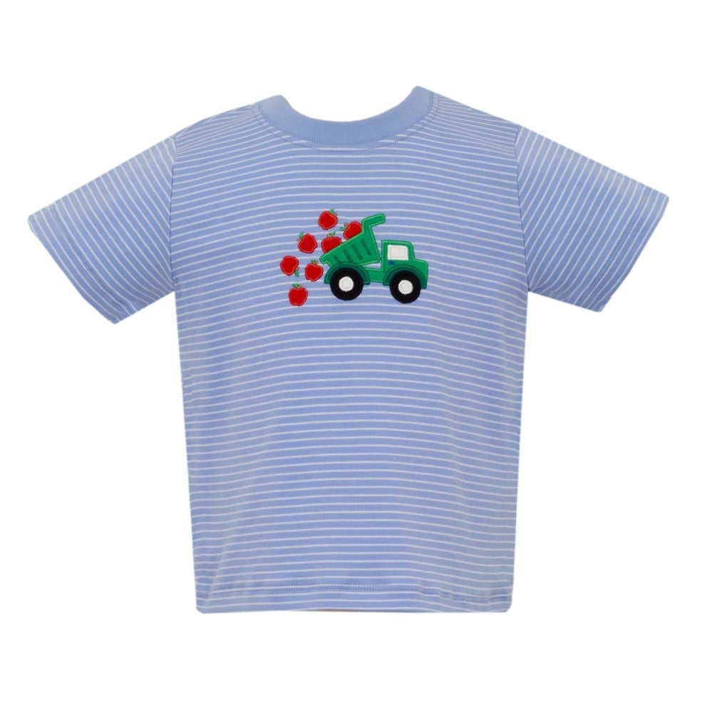 Claire & Charlie Boys Periwinkle Blue Shirt - Apples Dump Truck