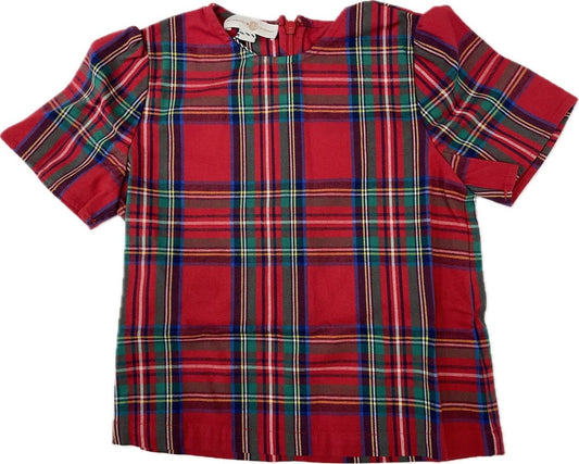 Brown Bowen & Co. Girls Tillie Top - Red Holiday Tybee Tartan Plaid