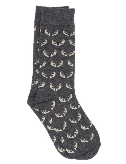 Properly Tied Boys Lucky Duck Socks - Grey with Antlers