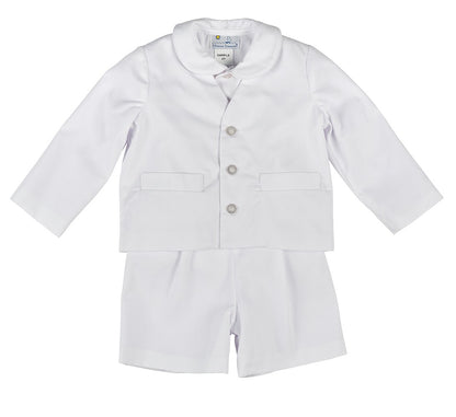 Florence Eiseman Baby Boys White Pique 3 Piece Eton Suit