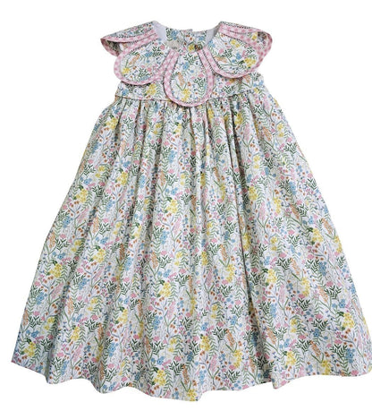Marco & Lizzy Girls Pink Floral Petal Collar Dress by Marco & Lizzy