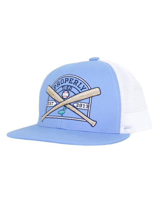 Properly Tied Boys Trucker Hat - Blue Baseball Shield