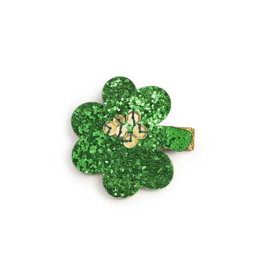 Sweet Wink Girls Hair Clip - Green Shamrock Clover