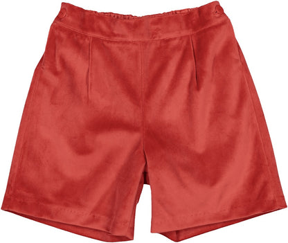 Sal & Pimenta Boys Dressy Shorts - Velvet - Carmine Red