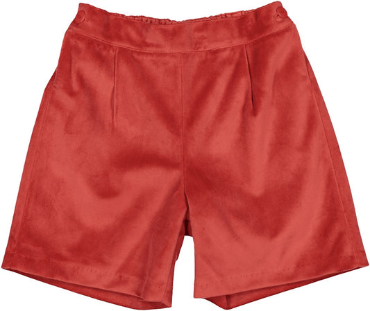 Sal & Pimenta Boys Dressy Shorts - Velvet - Carmine Red