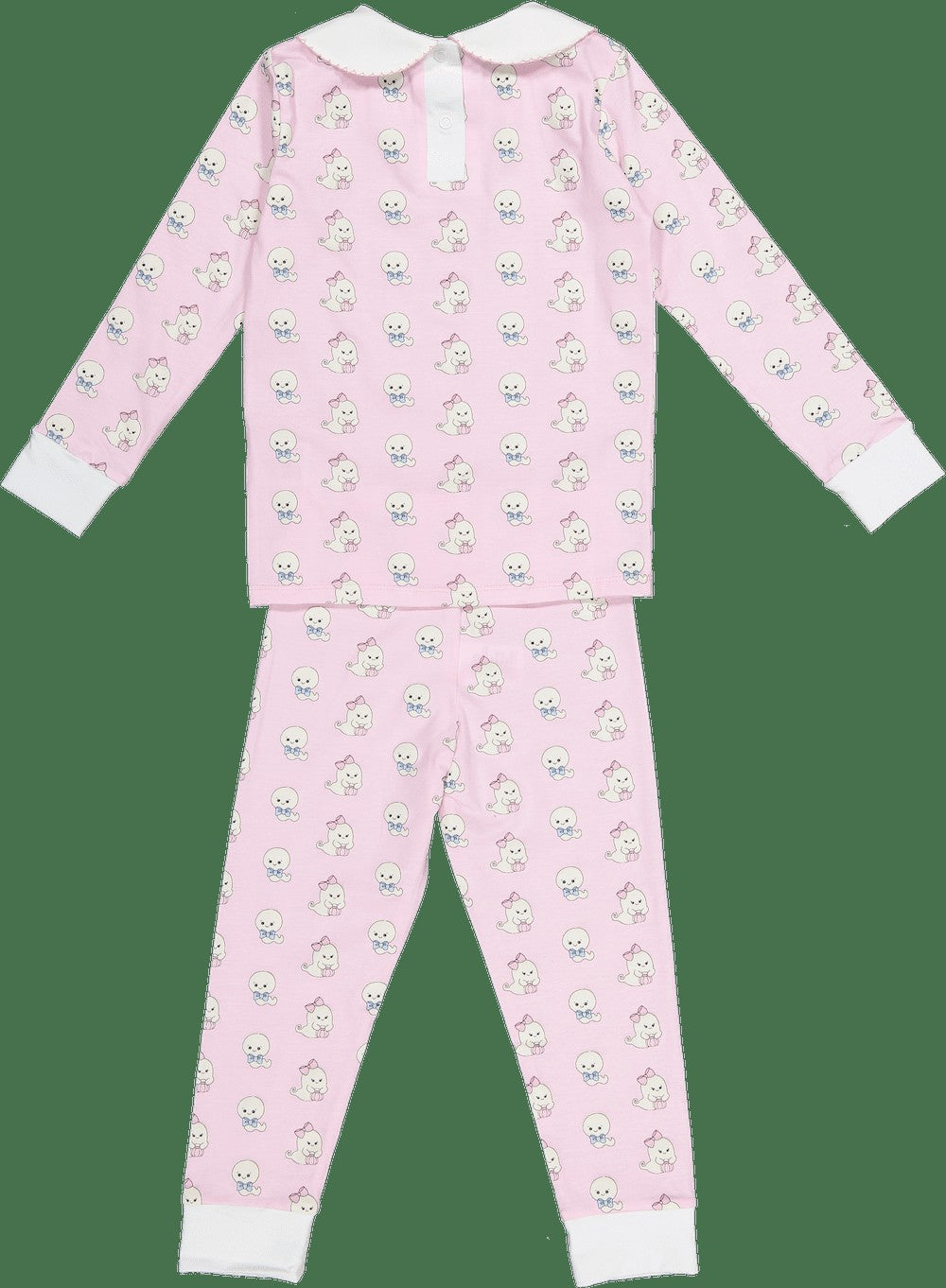 Sal & Pimenta Girls Halloween Pajamas - Pink Glows in the Dark Ghosts