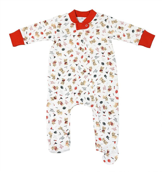 Magnolia Baby UGA Georgia Bulldog Pride Red Printed Zipper Footie