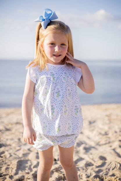 Proper Peony Girls Blue Forget Me Not Bloomers Set