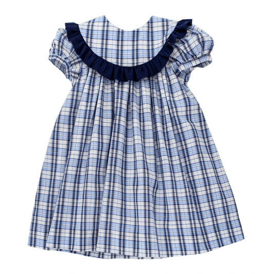 The Bailey Boys Girls Float Dress - Navy Blue Buxton Plaid