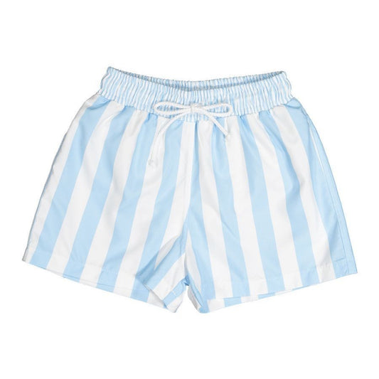 Sal & Pimenta Boys Swim Trunks - Blue & White Stripes Duo