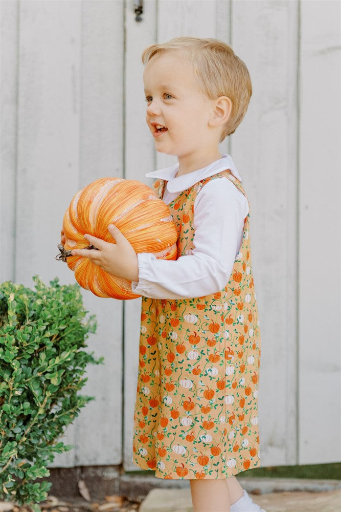 Proper Peony Pima Boys Orange Pumpkin Autumn Vines Boy Jon Jon