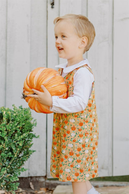 Proper Peony Pima Boys Orange Pumpkin Autumn Vines Boy Jon Jon