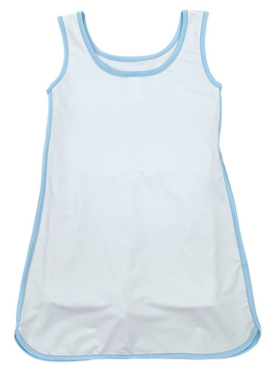 James & Lottie Girls Serve It Up Tennis Dress - White with Blue Trim by James & Lottie