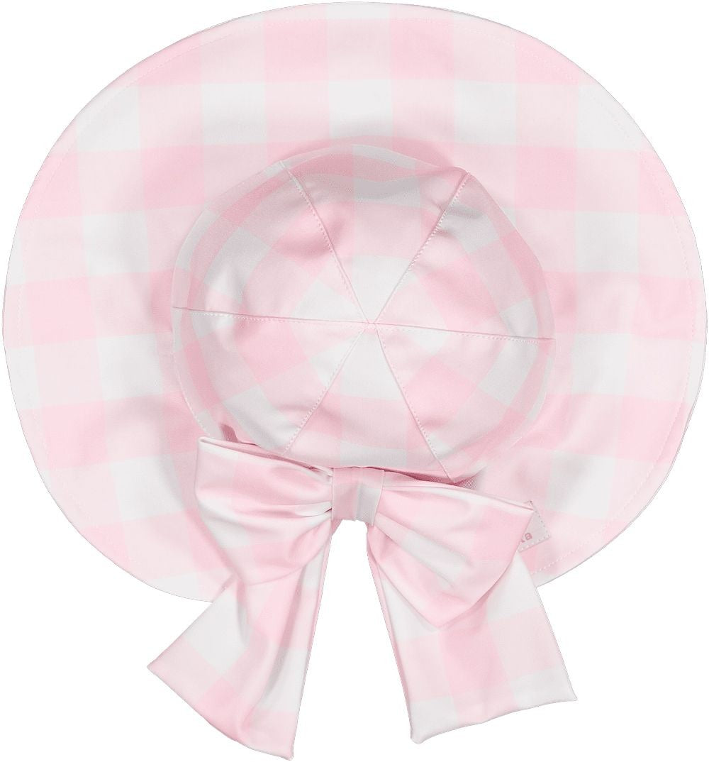 Sal & Pimenta Girls Lycra Sunny Hat - Buffalo Check - Pink