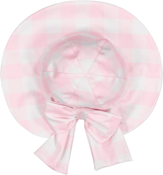 Sal & Pimenta Girls Lycra Sunny Hat - Buffalo Check - Pink