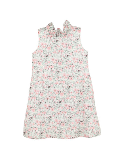 Luli & Me Gabby Girls Blair Dress - Bow on Back - Pink Floral