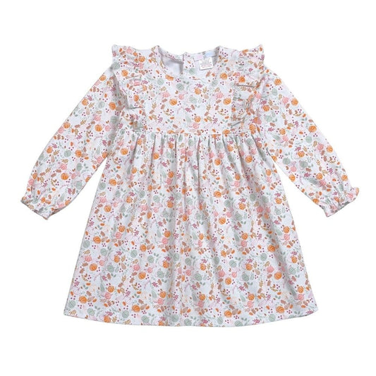 Baby Loren Girls Pumpkin Season Pima Dress