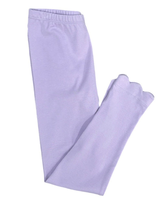 James & Lottie Girls Basic Scalloped Leggings - Lavender