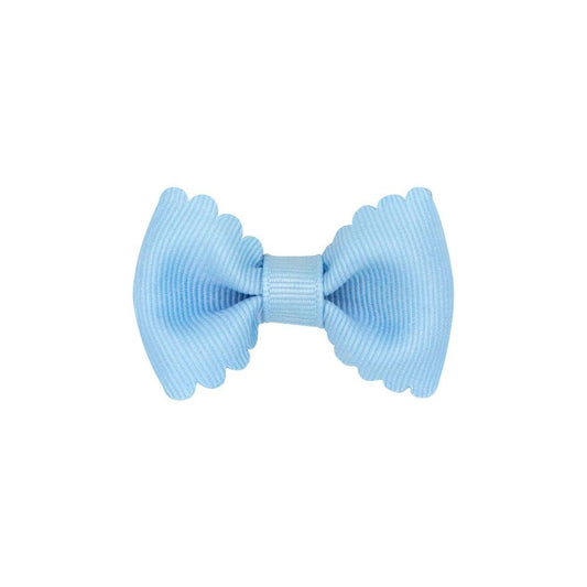 Wee Ones Girls Scallop Edge Bow - Tiny Bow Tie - Millenium Blue