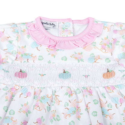 Magnolia Baby Girls Pumpkin Blush Melon Pastels Smocked Dress