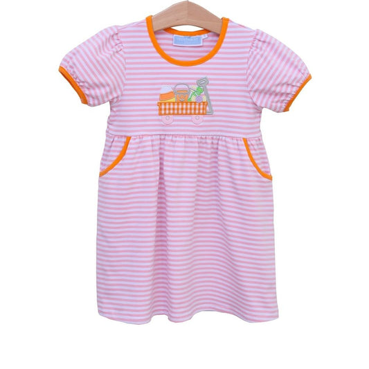 Trotter Street Kids Girls Dress - Pink Halloween Wagon