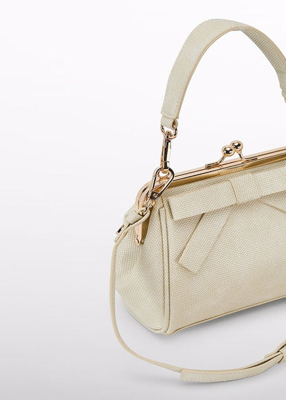 Abel & Lula Girls Champagne Gold Bow Texture Handbag Purse