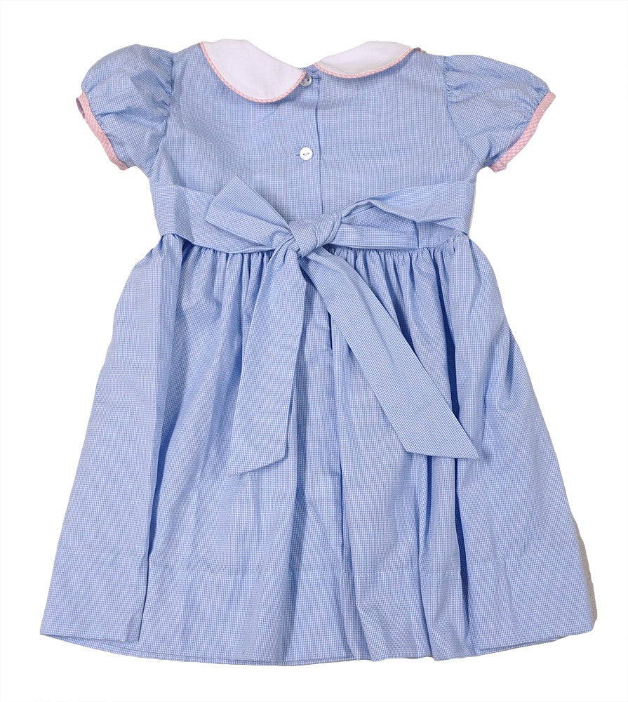 LuLu BeBe Girls Blue Gingham Dress with Collar - Smocked Pumpkins 18M LuLu BeBe Girls Blue Gingham Dress with Collar - Smocked Pumpkins 18M