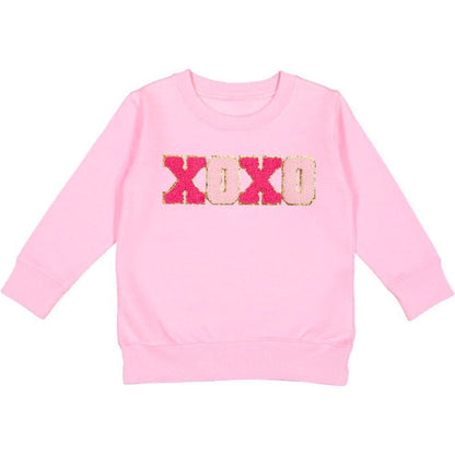 Sweet Wink Girls XOXO Valentine's Day Patch Sweatshirt - Pink