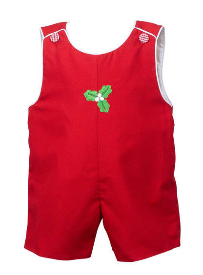Proper Peony Baby / Toddler Boys Red Holiday Holly Jon Jon