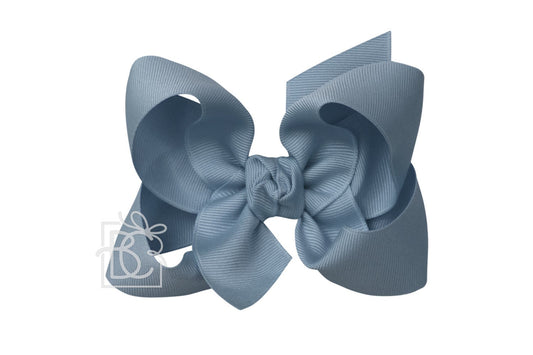 Beyond Creations Girls Grosgrain Double Knot Bow on Clip - Williamsburg Blue