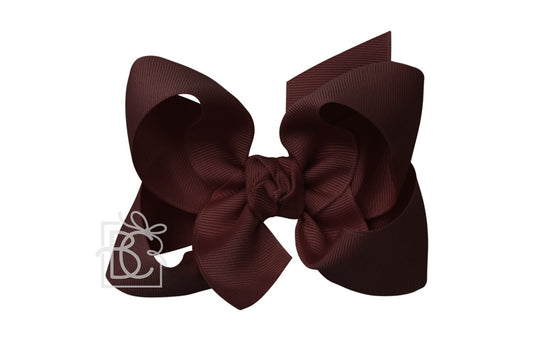 Beyond Creations Girls Grosgrain Double Knot Bow on Clip - Burgundy