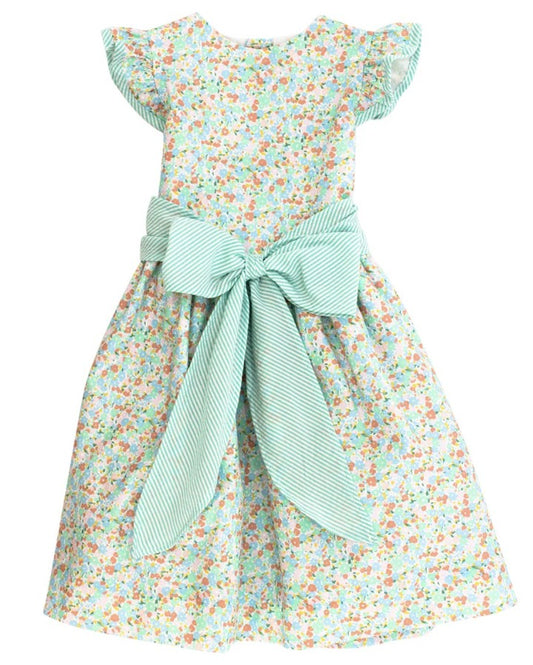 Bailey Boys Girls Aqua Posh Petal Dress with Sash