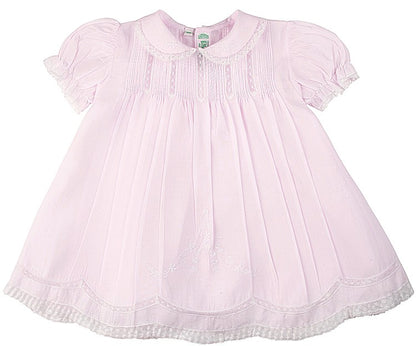 Feltman Brothers Baby Girls Sweet Dress & Slip Set with Lace - Pink
