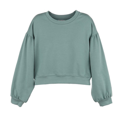 Luli & Me Gabby Girls Lily Sweater Top - Sage Green