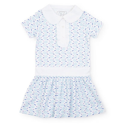 Lila & Hayes Girls Sydney Pima Cotton Dress - Tennis Match